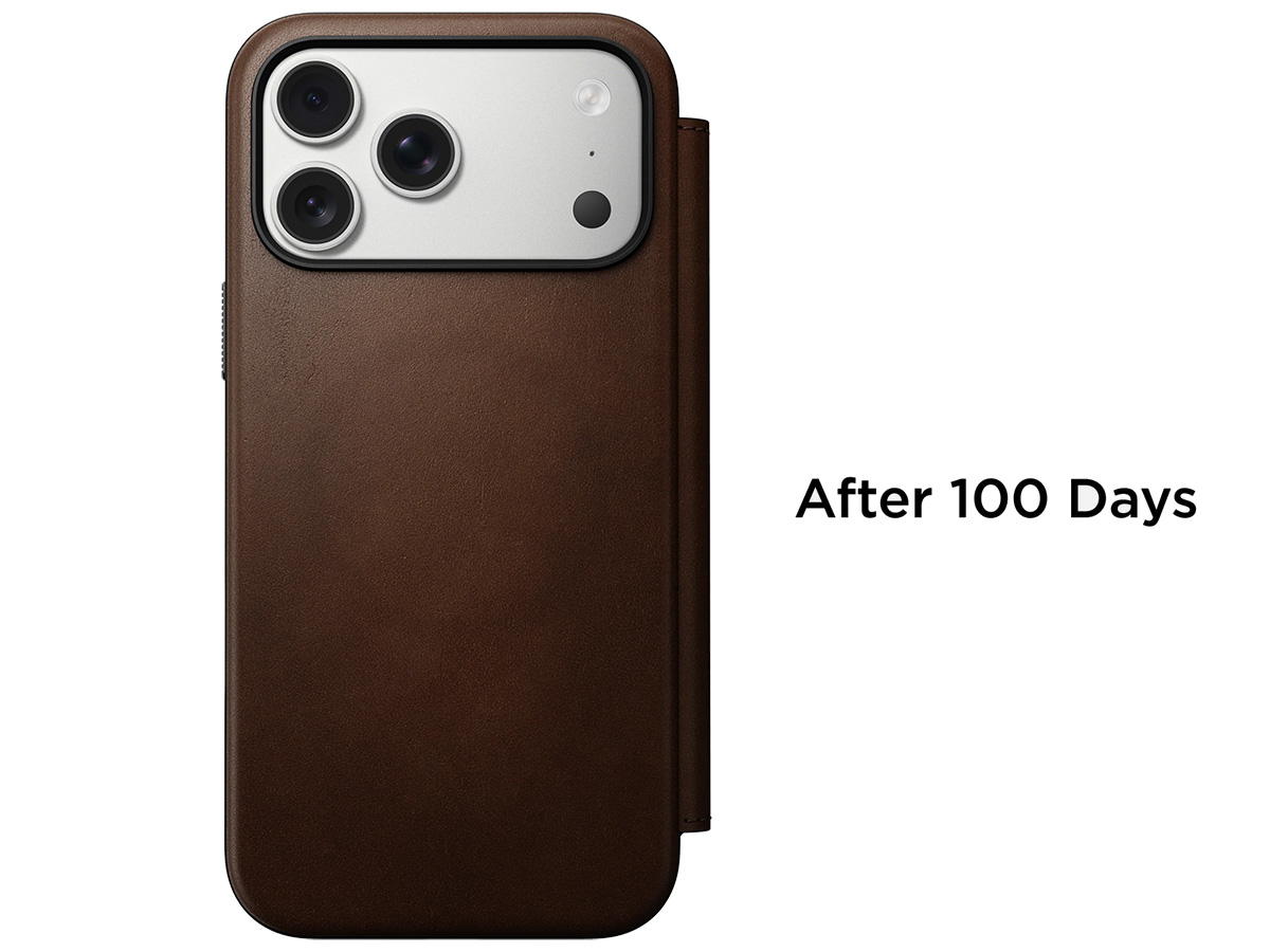 Nomad Modern Leather Folio Bruin - iPhone 17 Pro Max hoesje