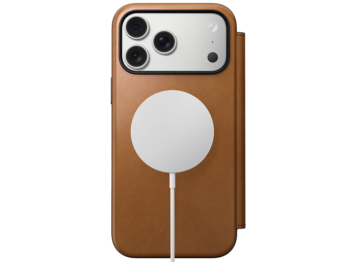 Nomad Modern Leather Folio Cognac - iPhone 17 Pro Max hoesje