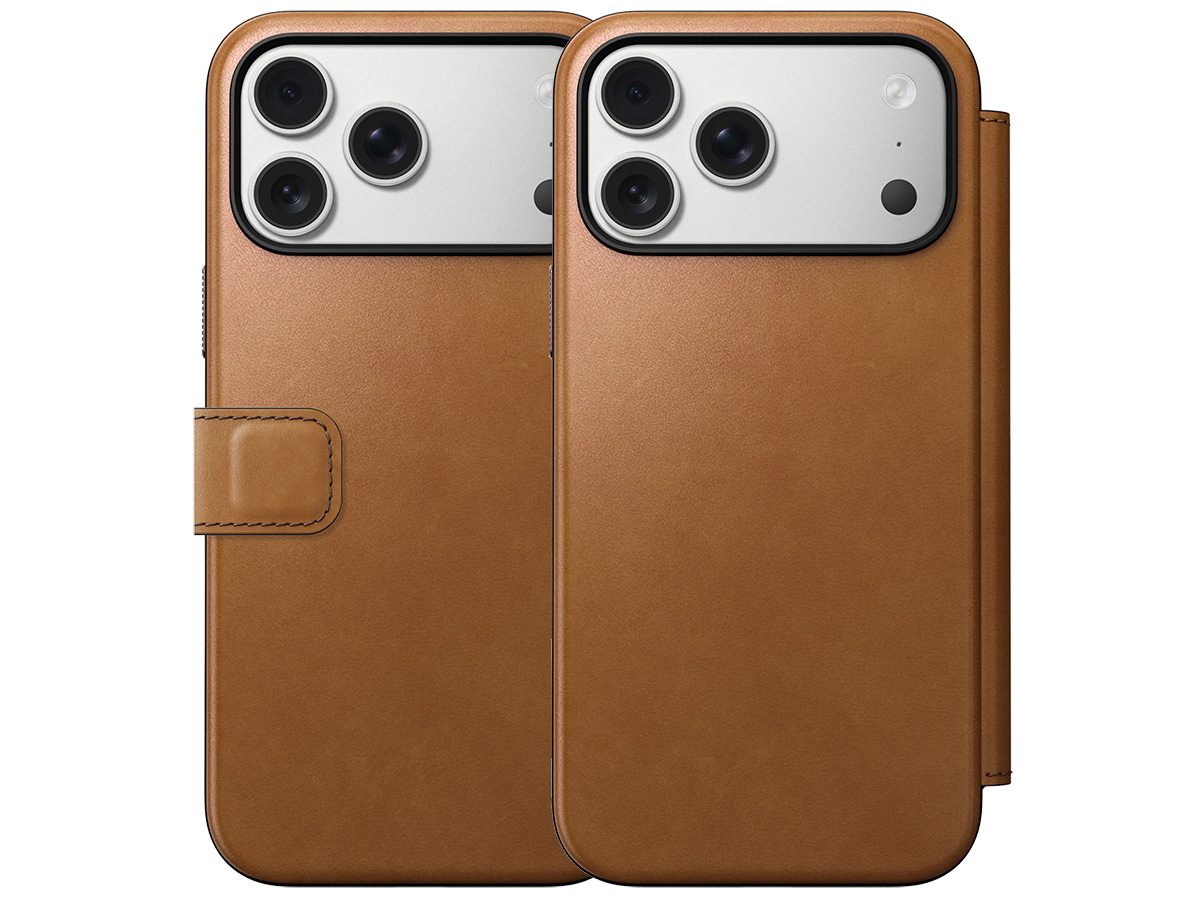 Nomad Modern Leather Folio Cognac - iPhone 17 Pro Max hoesje