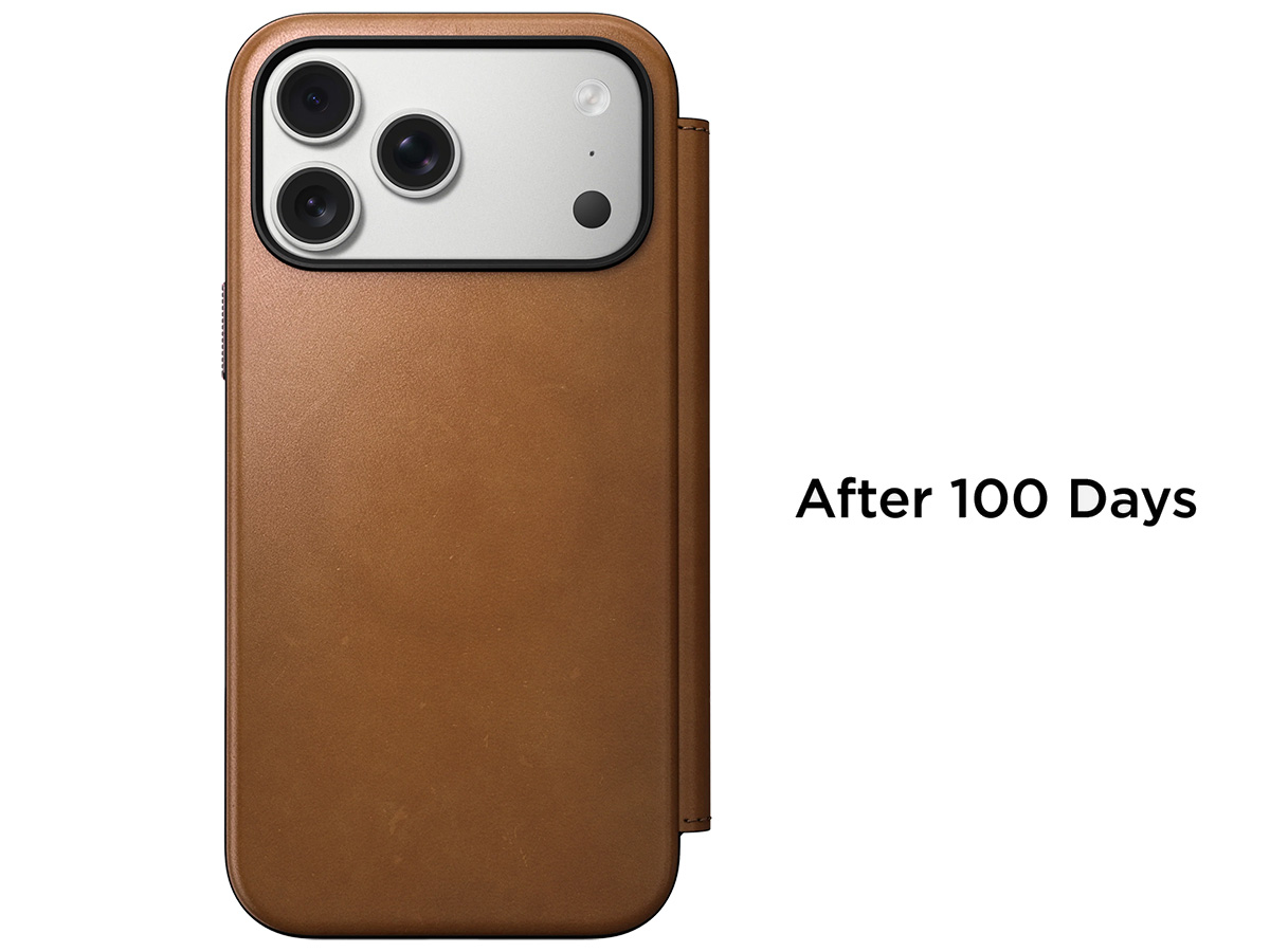 Nomad Modern Leather Folio Cognac - iPhone 17 Pro Max hoesje