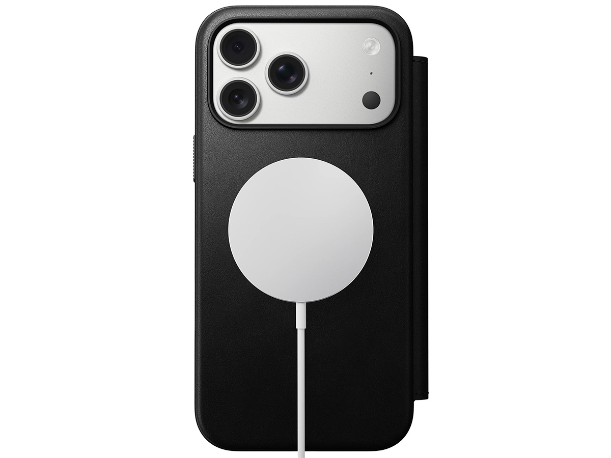 Nomad Modern Leather Folio Zwart - iPhone 17 Pro Max hoesje