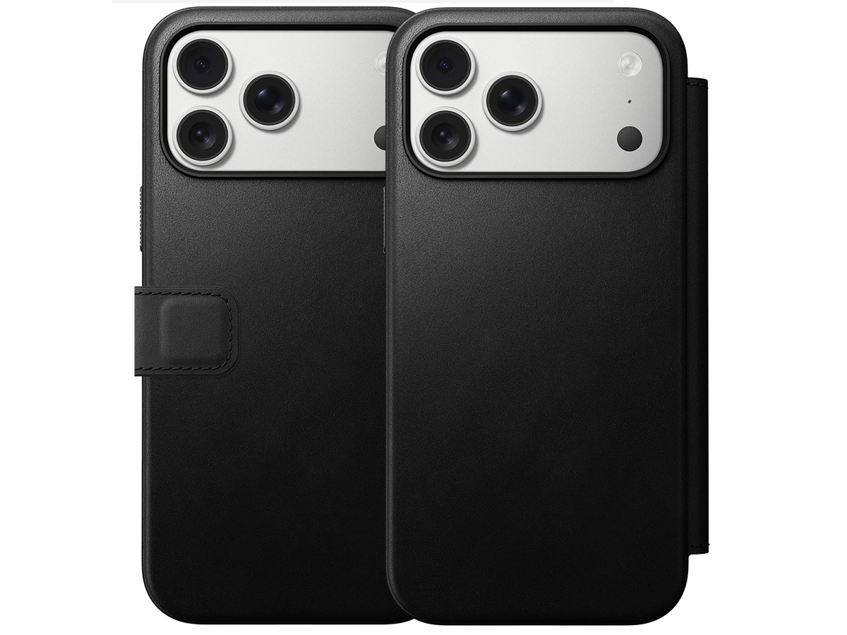 Nomad Modern Leather Folio Zwart - iPhone 17 Pro Max hoesje