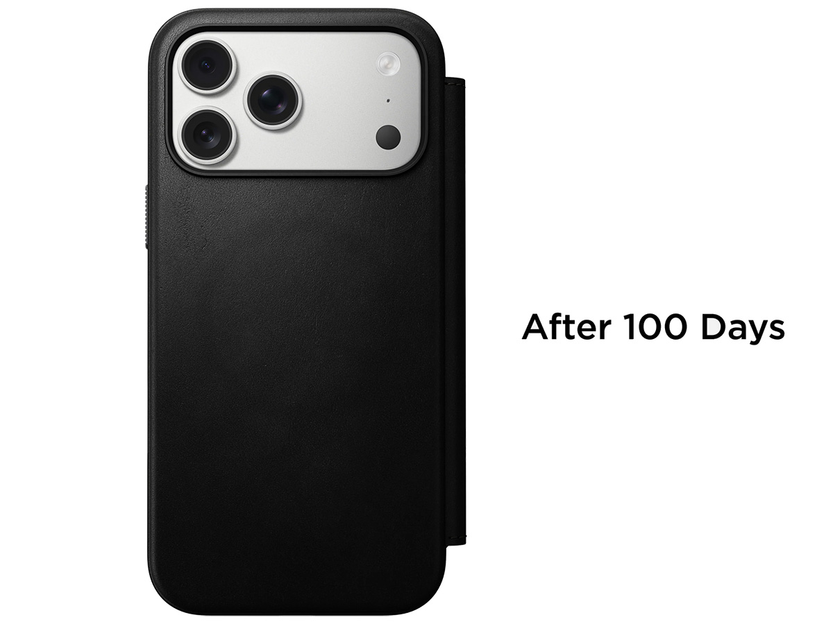 Nomad Modern Leather Folio Zwart - iPhone 17 Pro Max hoesje