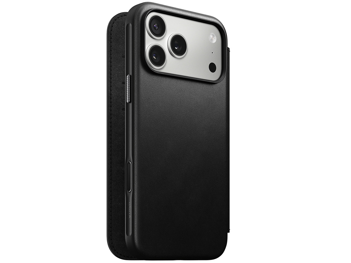 Nomad Modern Leather Folio Zwart - iPhone 17 Pro Max hoesje