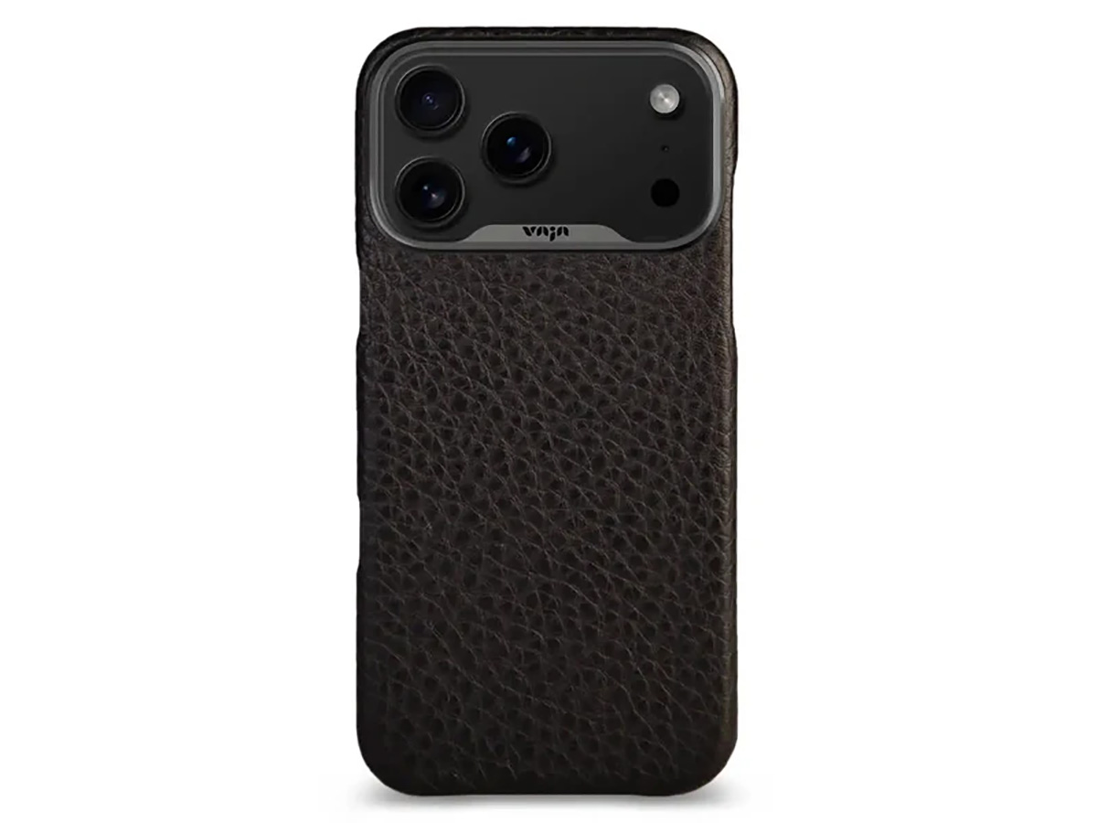 Vaja V-Mag Grip Leather Case MagSafe Zwart - iPhone 17 Pro Max Hoesje Leer