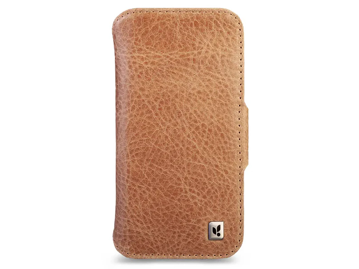 Vaja V-Mag Leather Wallet Case MagSafe Camel - iPhone 17 Pro Max Hoesje Leer