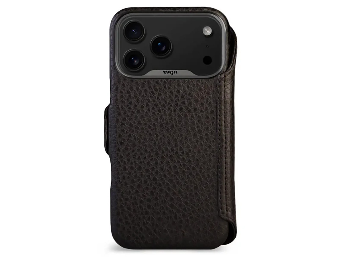 Vaja V-Mag Leather Wallet Case MagSafe Zwart - iPhone 17 Pro Max Hoesje Leer