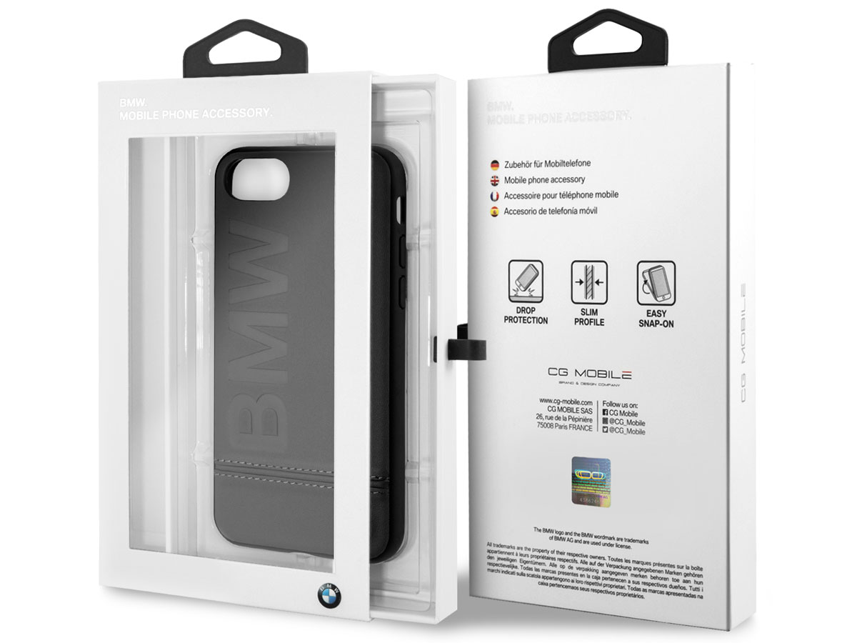 BMW Signature Case Zwart Leer - iPhone SE / 8 / 7 / 6 hoesje