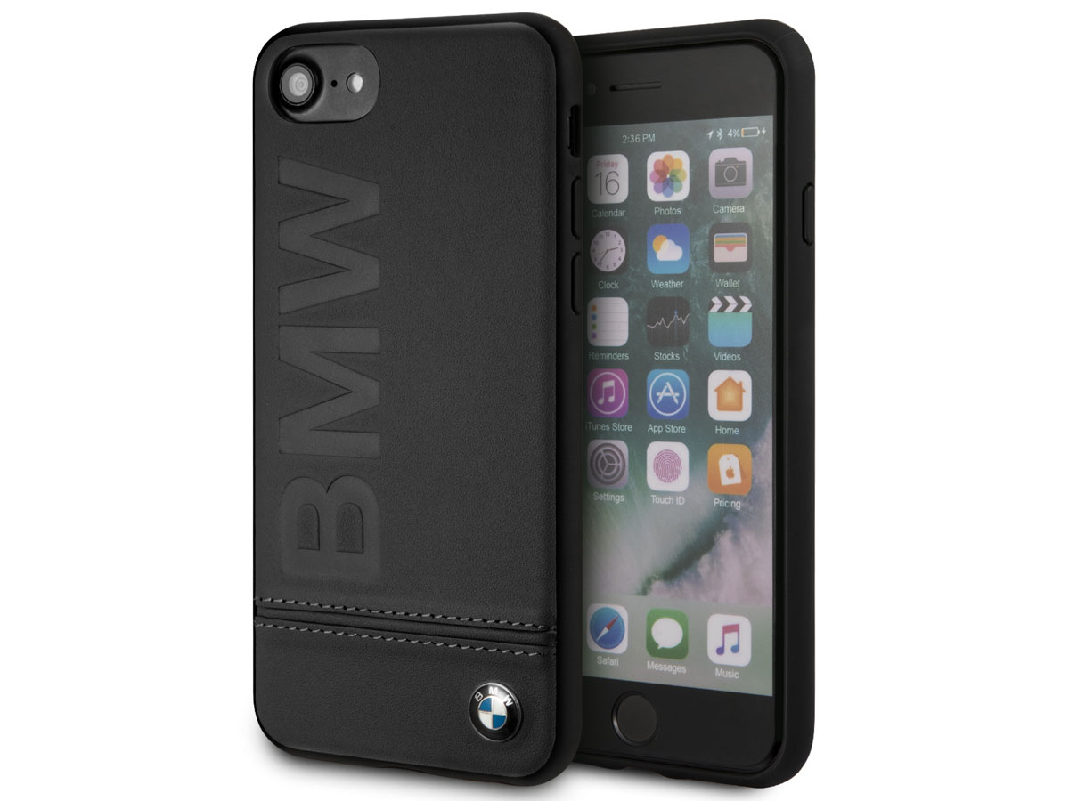 BMW Signature Case Zwart Leer - iPhone SE / 8 / 7 / 6 hoesje