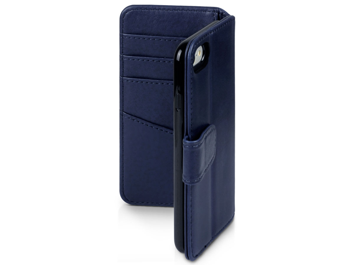 CaseBoutique Bookcase Donkerblauw Leer - iPhone SE / 8 / 7 hoesje