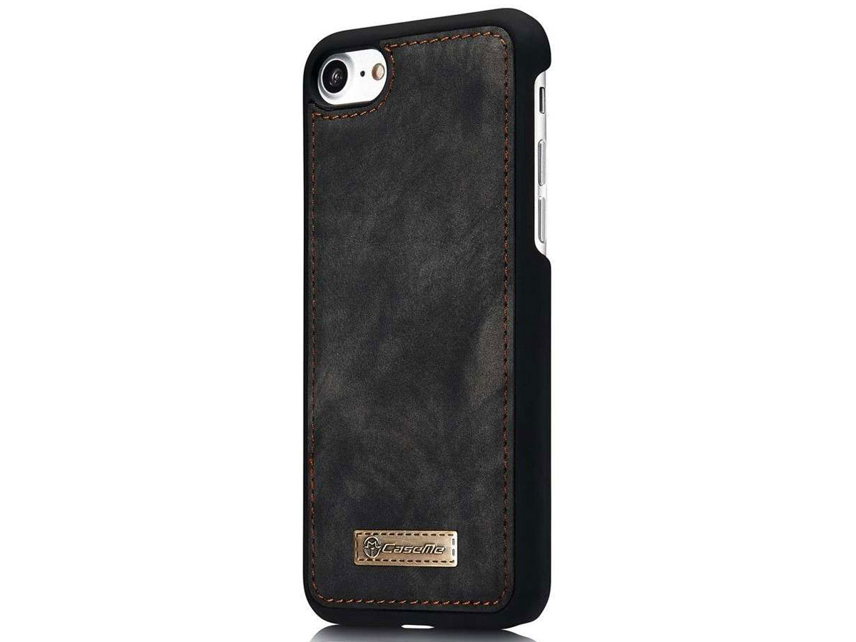 CaseMe 2in1 Wallet Ritsvak Case Zwart - iPhone SE/8/7 Hoesje