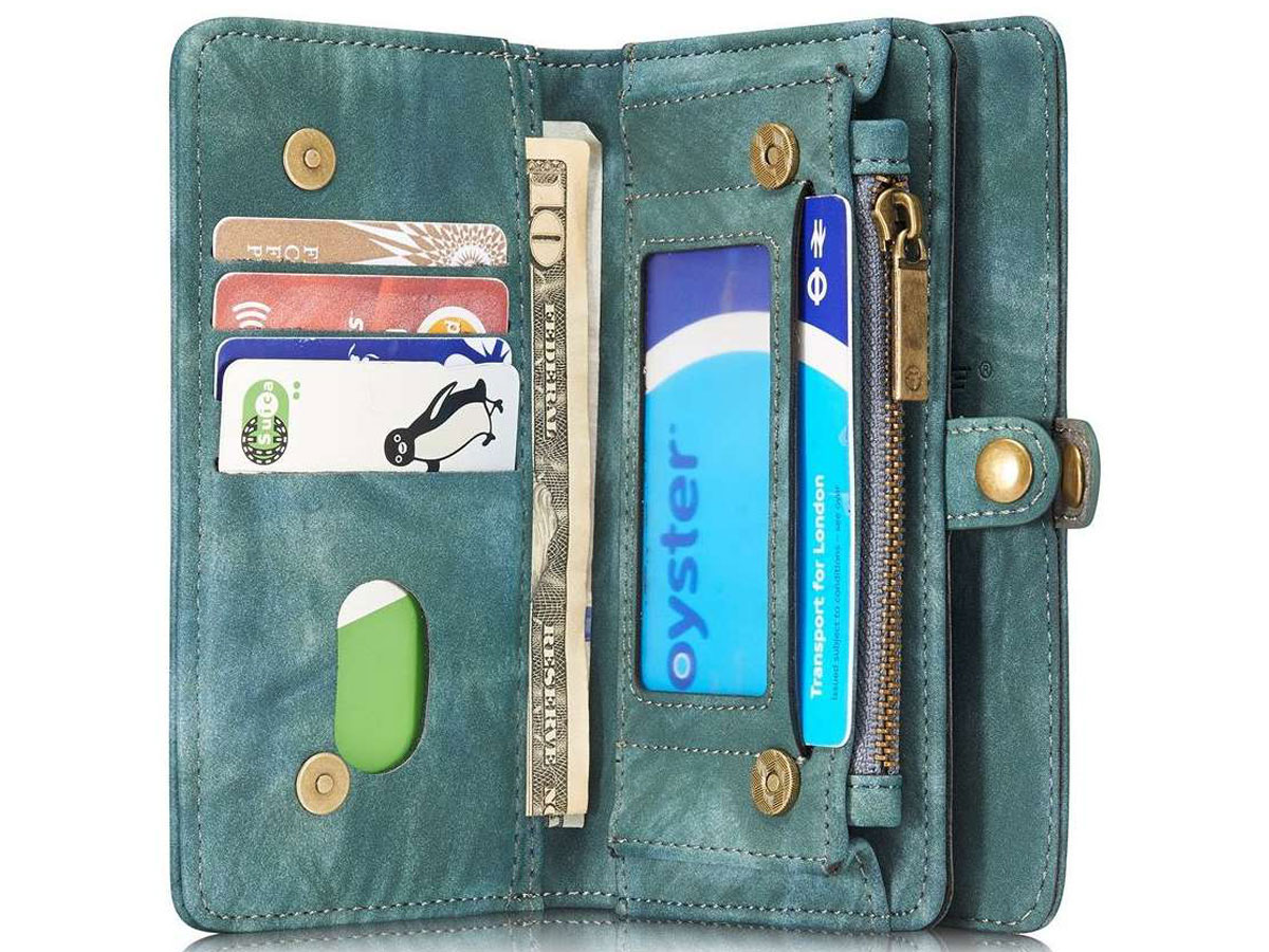 CaseMe 2in1 Wallet Ritsvak Case Blauw - iPhone SE/8/7 Hoesje