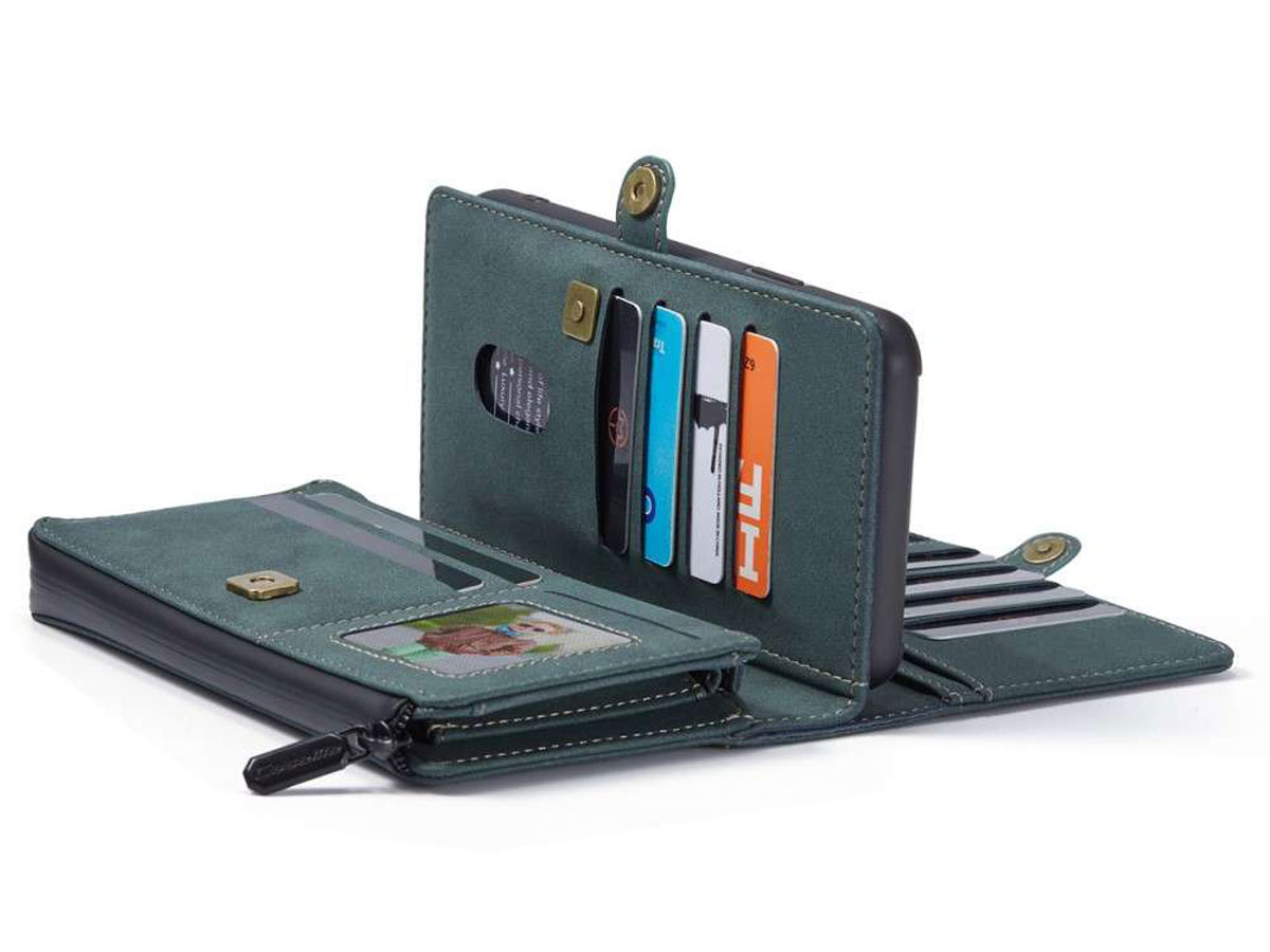 CaseMe Multi Wallet Ritsvak Case Blauw - iPhone SE/8/7 Hoesje