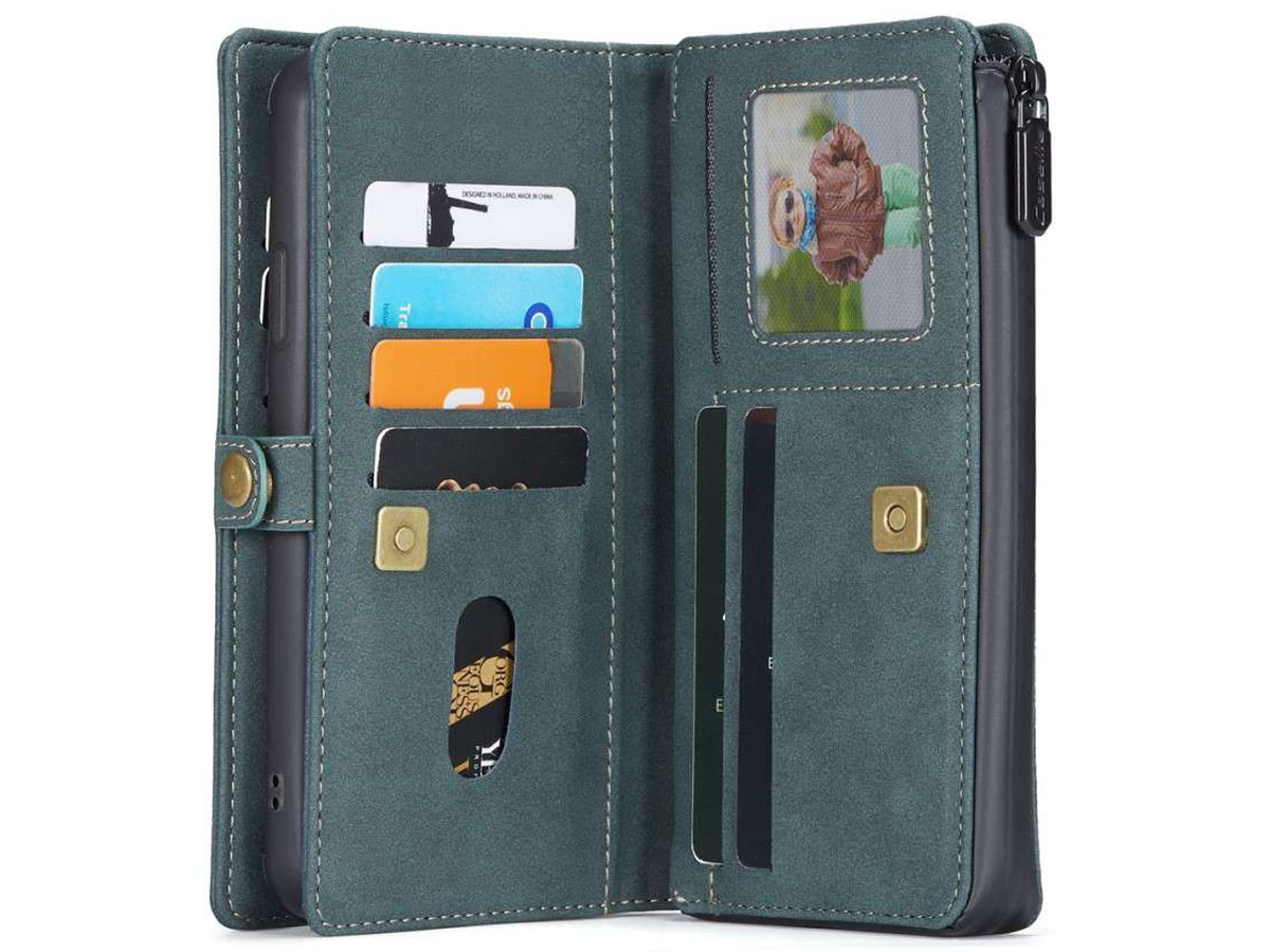 CaseMe Multi Wallet Ritsvak Case Blauw - iPhone SE/8/7 Hoesje