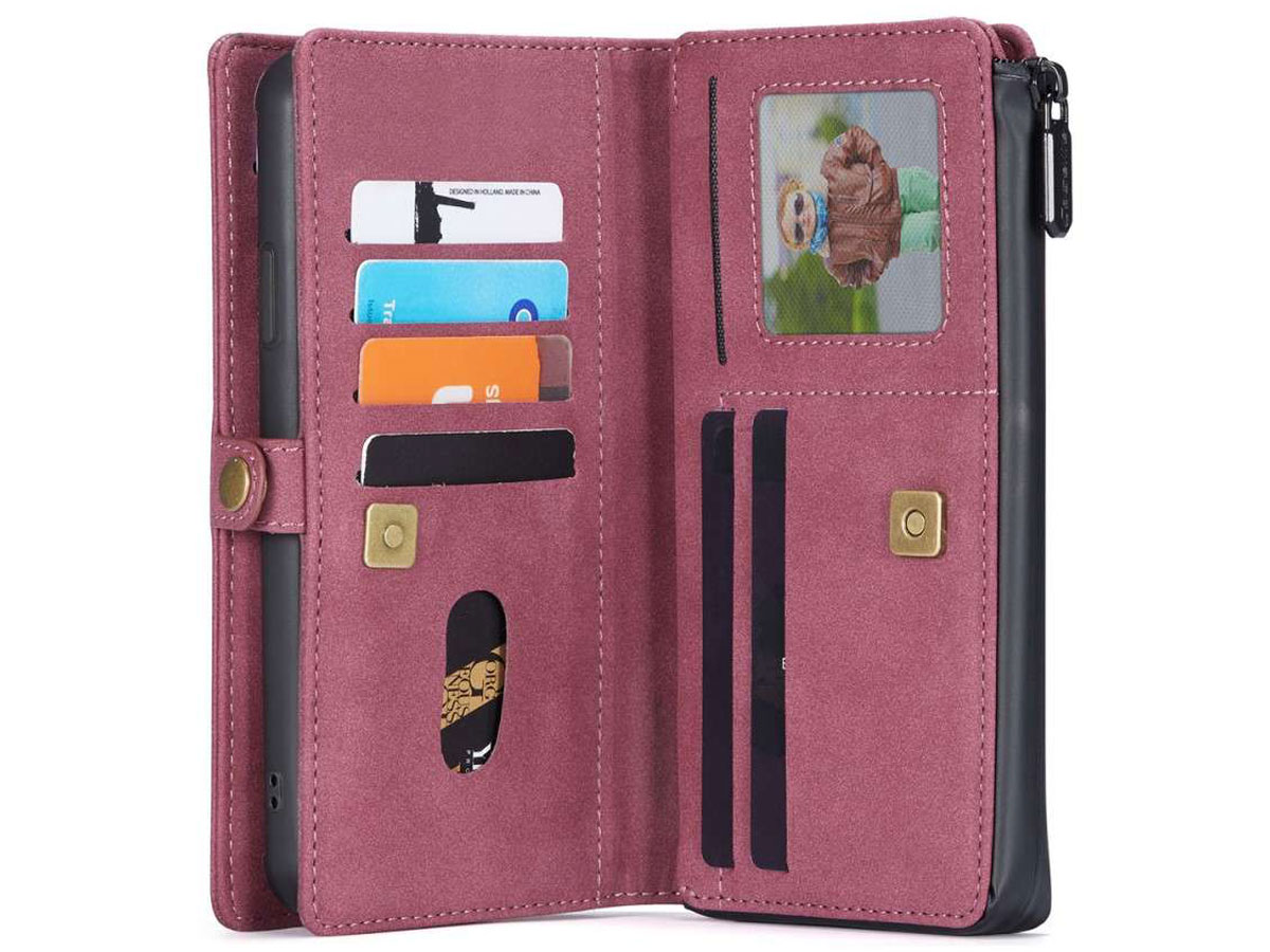 CaseMe Multi Wallet Ritsvak Case Rood - iPhone SE/8/7 Hoesje