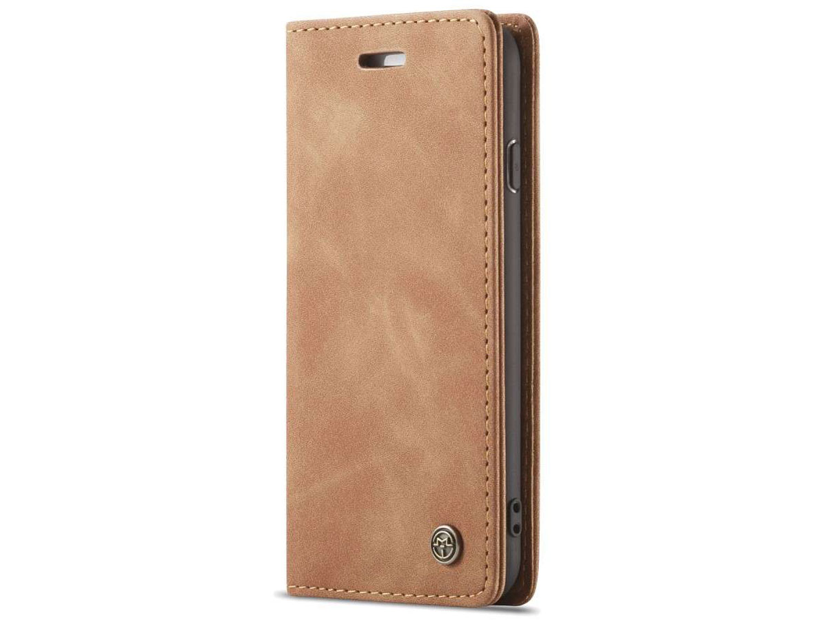 CaseMe Vintage BookCase Tan - iPhone SE / 8 / 7 hoesje