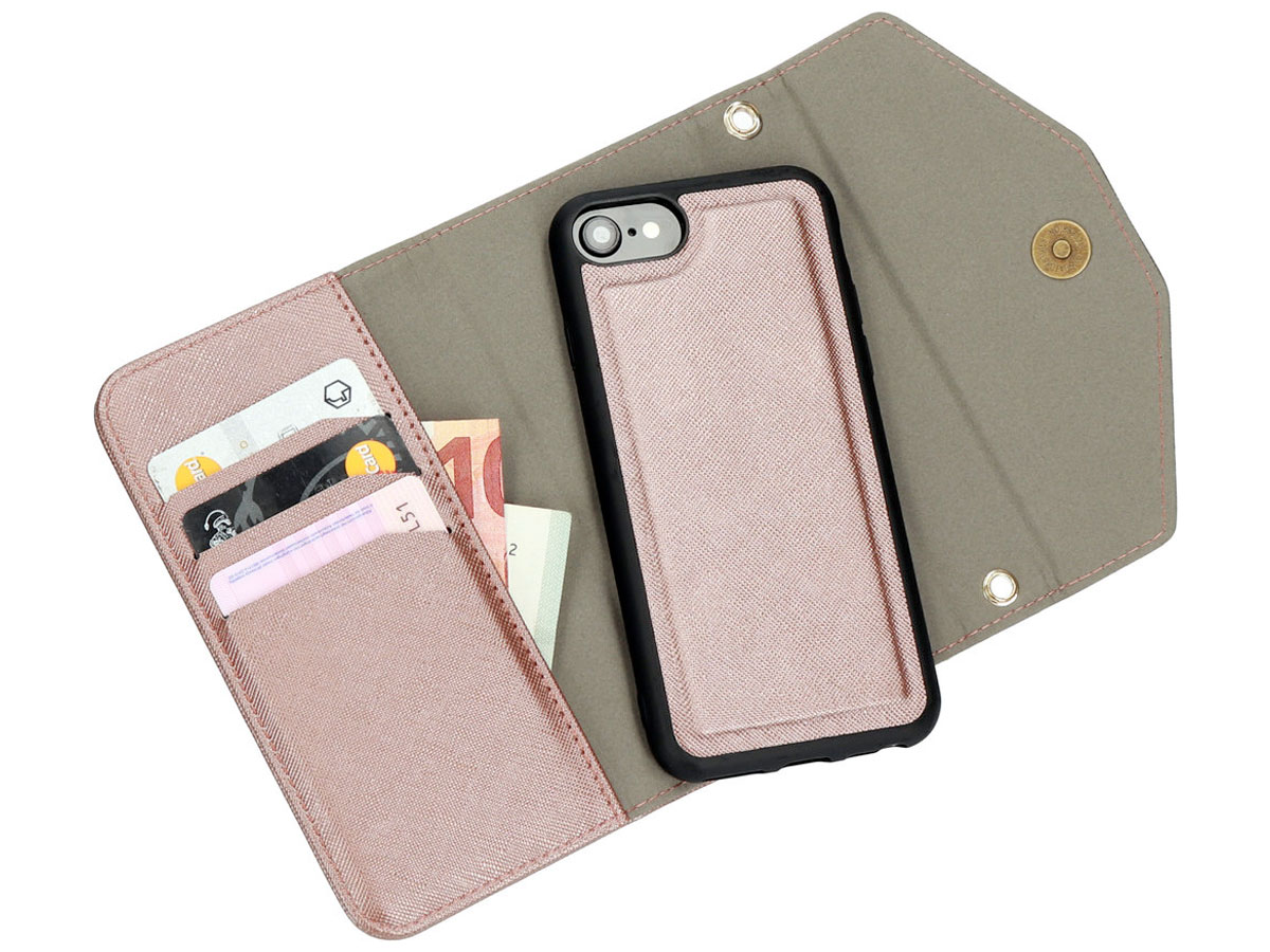 Casetastic Saffiano 2in1 Clutch Case Rosé - iPhone SE/8/7 hoesje