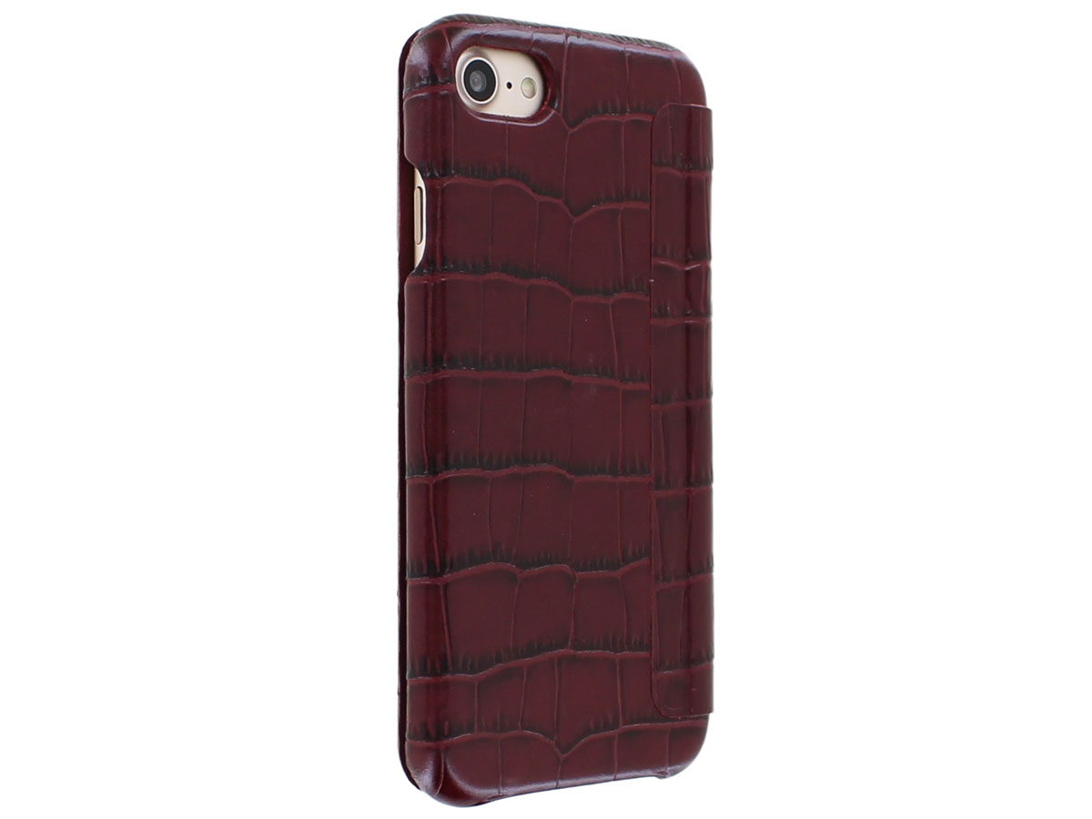 Graffi Oyster Croco Bordeaux Leer - iPhone SE / 8 / 7 / 6(s) hoesje