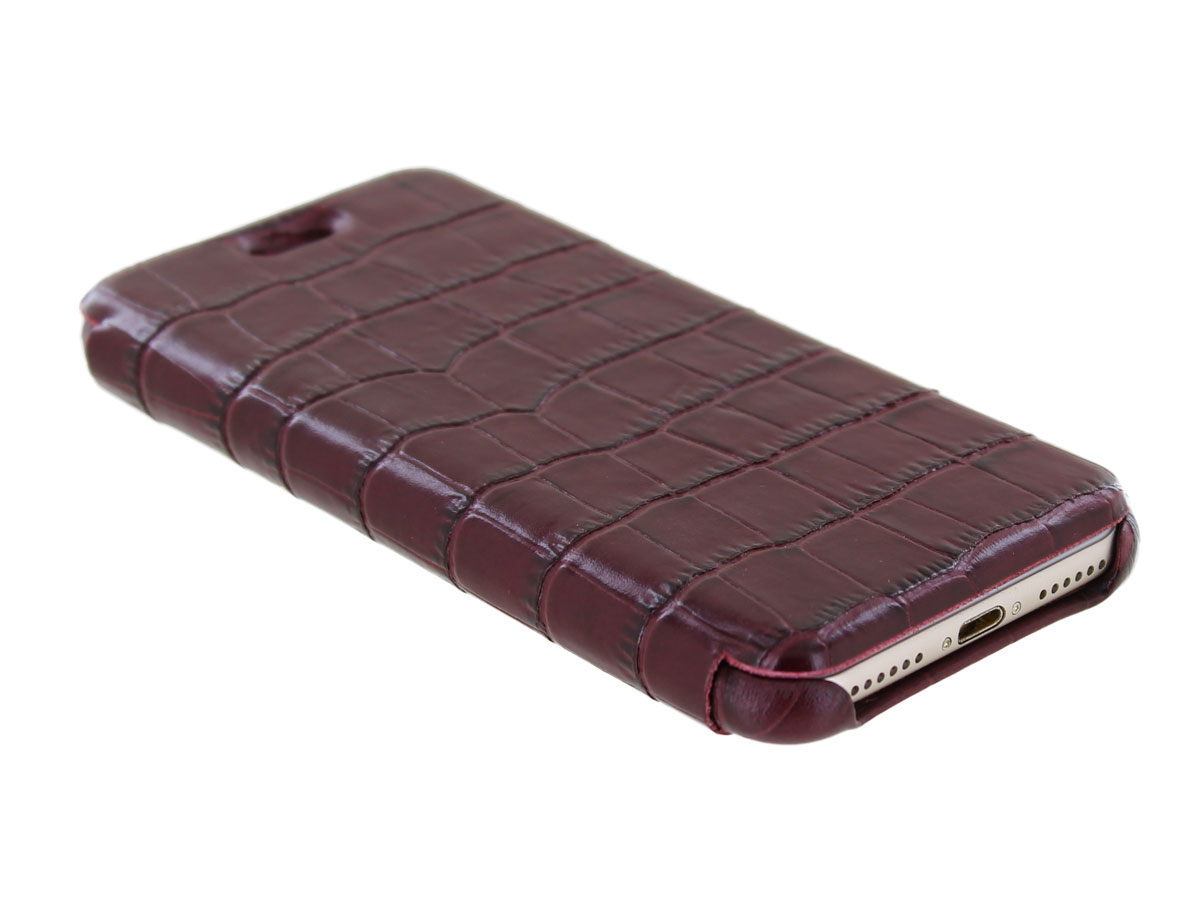 Graffi Oyster Croco Bordeaux Leer - iPhone SE / 8 / 7 / 6(s) hoesje