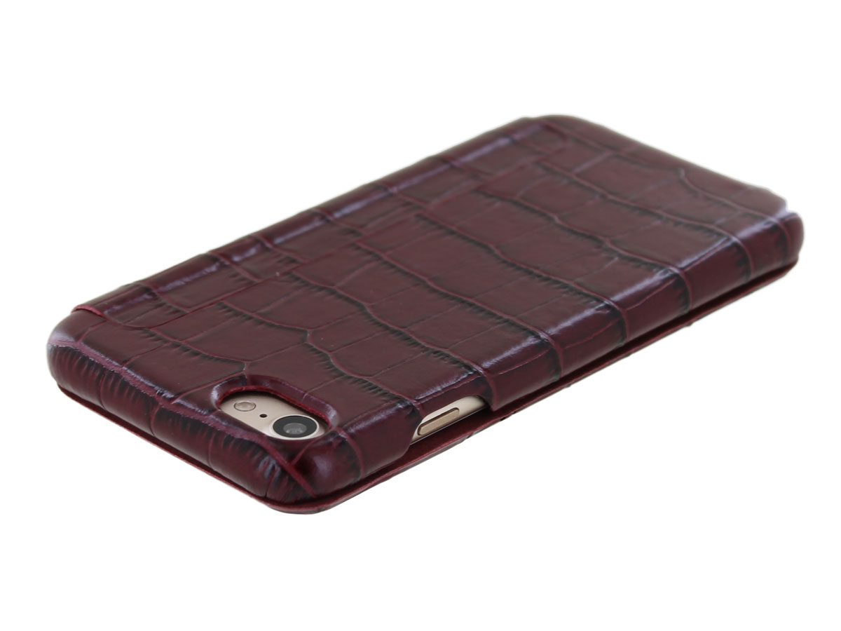 Graffi Oyster Croco Bordeaux Leer - iPhone SE / 8 / 7 / 6(s) hoesje