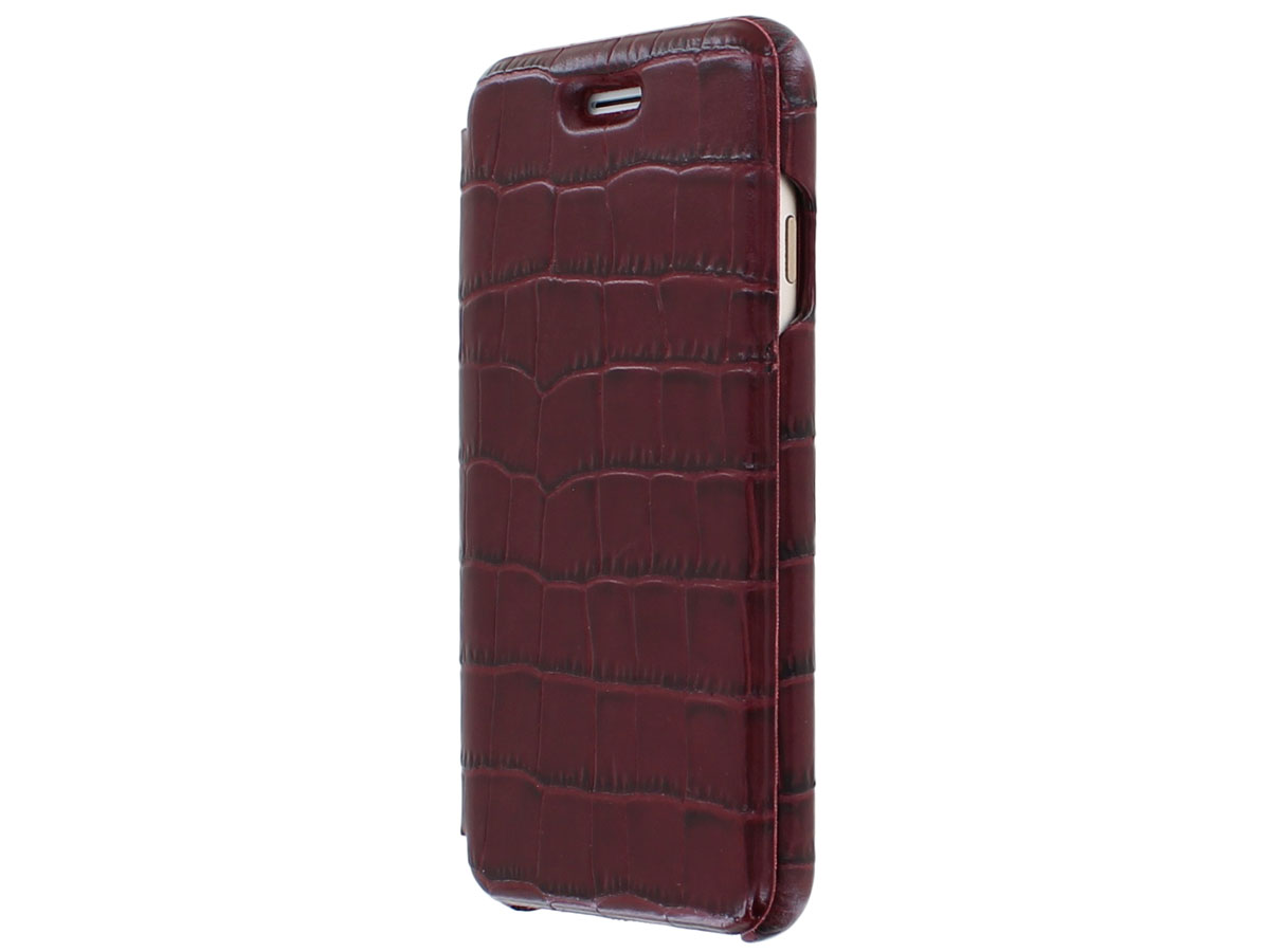 Graffi Oyster Croco Bordeaux Leer - iPhone SE / 8 / 7 / 6(s) hoesje