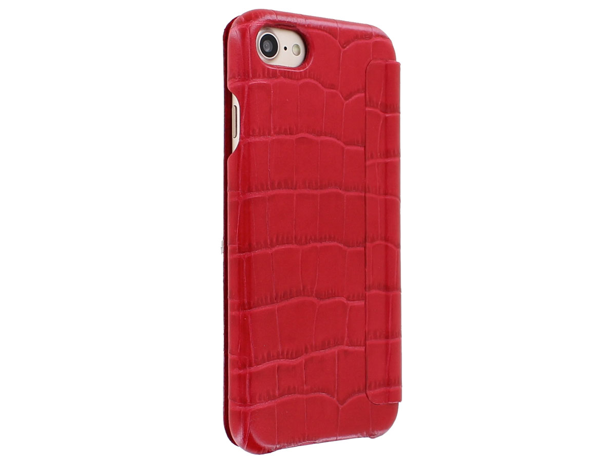 Graffi Oyster Croco Rood Leer - iPhone SE / 8 / 7 / 6(s) hoesje