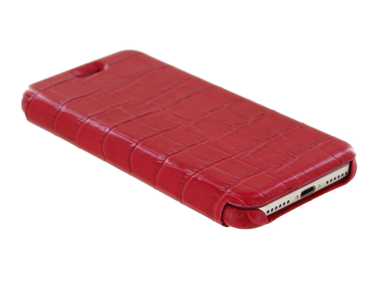 Graffi Oyster Croco Rood Leer - iPhone SE / 8 / 7 / 6(s) hoesje