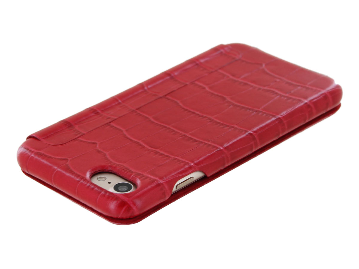 Graffi Oyster Croco Rood Leer - iPhone SE / 8 / 7 / 6(s) hoesje