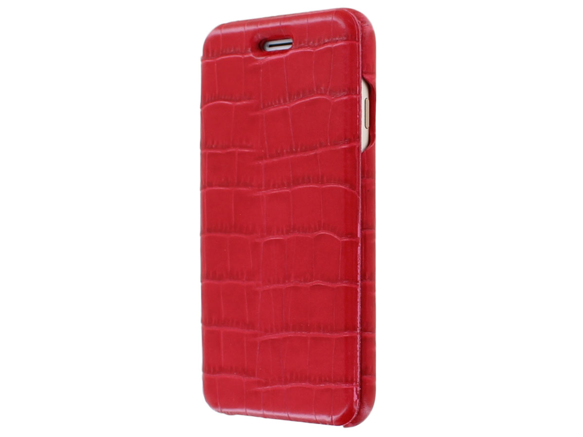 Graffi Oyster Croco Rood Leer - iPhone SE / 8 / 7 / 6(s) hoesje