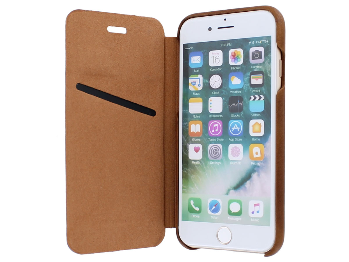 Graffi Oyster Folio Bruin Leer - iPhone SE / 8 / 7 / 6(s) hoesje