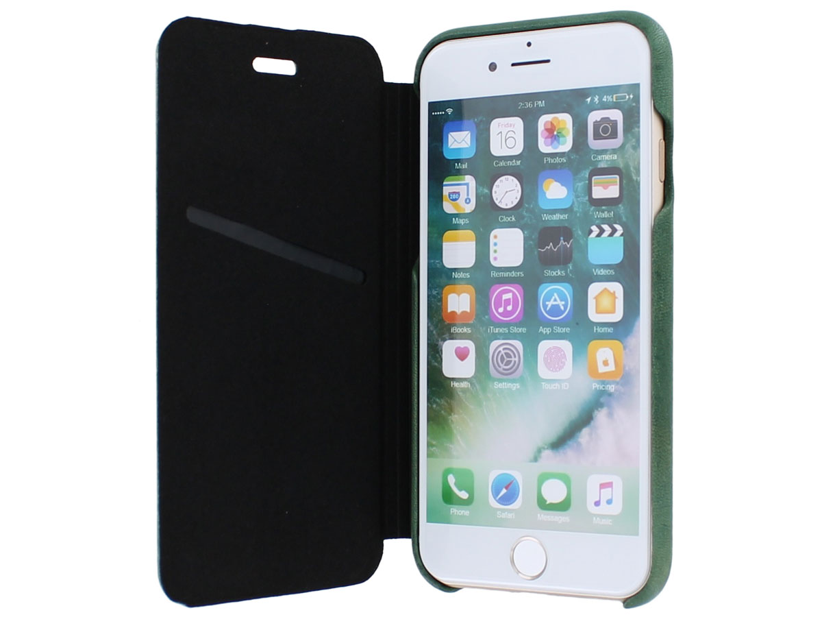 Graffi Oyster Folio Groen Leer - iPhone SE / 8 / 7 / 6(s) hoesje