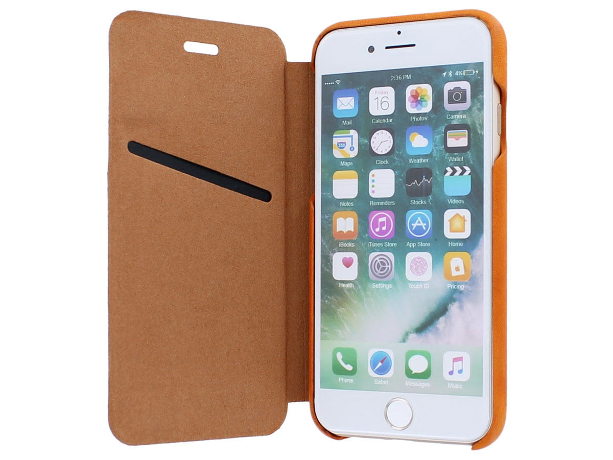 Graffi Oyster Folio Oranje Leer - iPhone SE / 8 / 7 / 6(s) hoesje