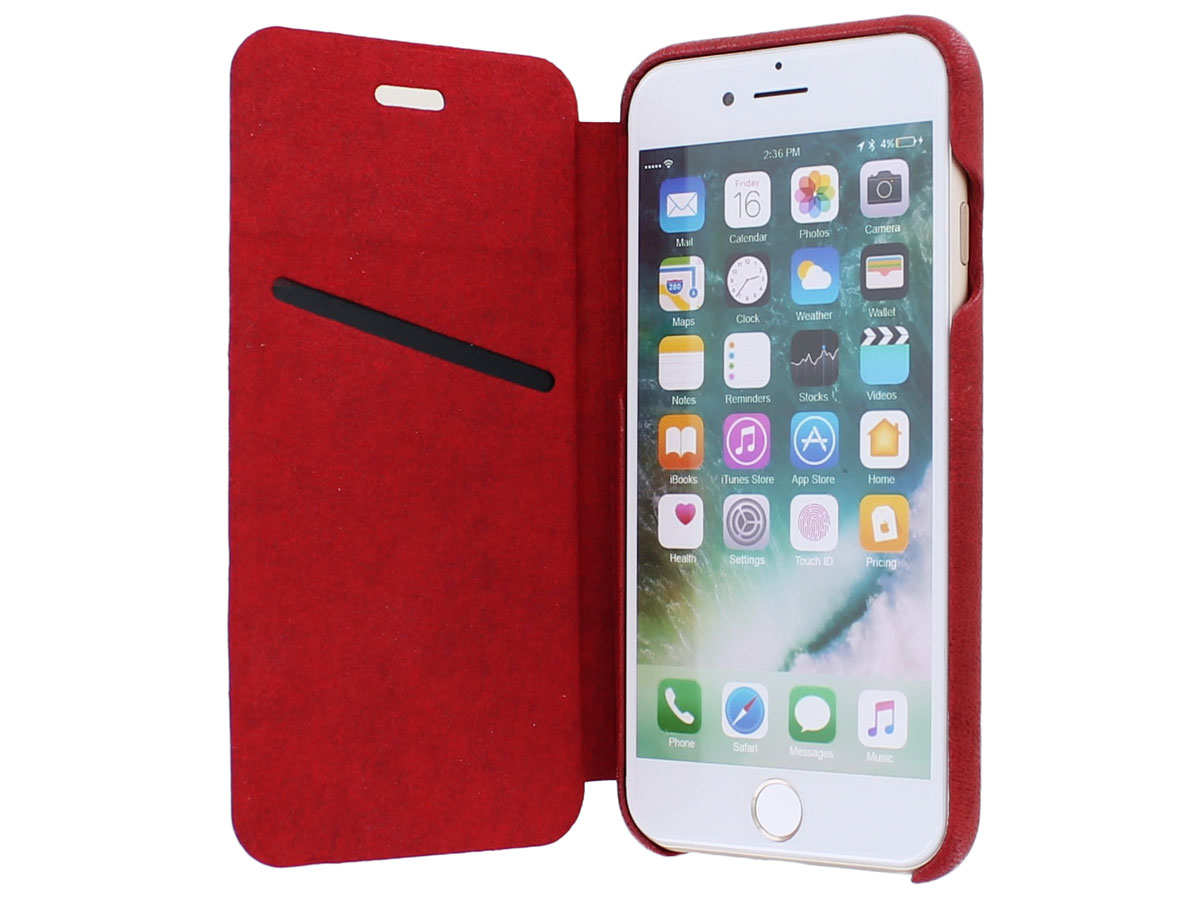 Graffi Oyster Folio Rood Leer - iPhone SE / 8 / 7 / 6(s) hoesje