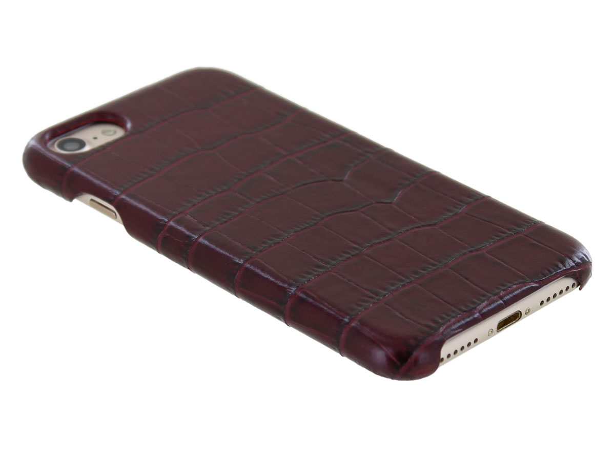 Graffi Cover Croco Bordeaux Leer - iPhone SE / 8 / 7 / 6(s) hoesje