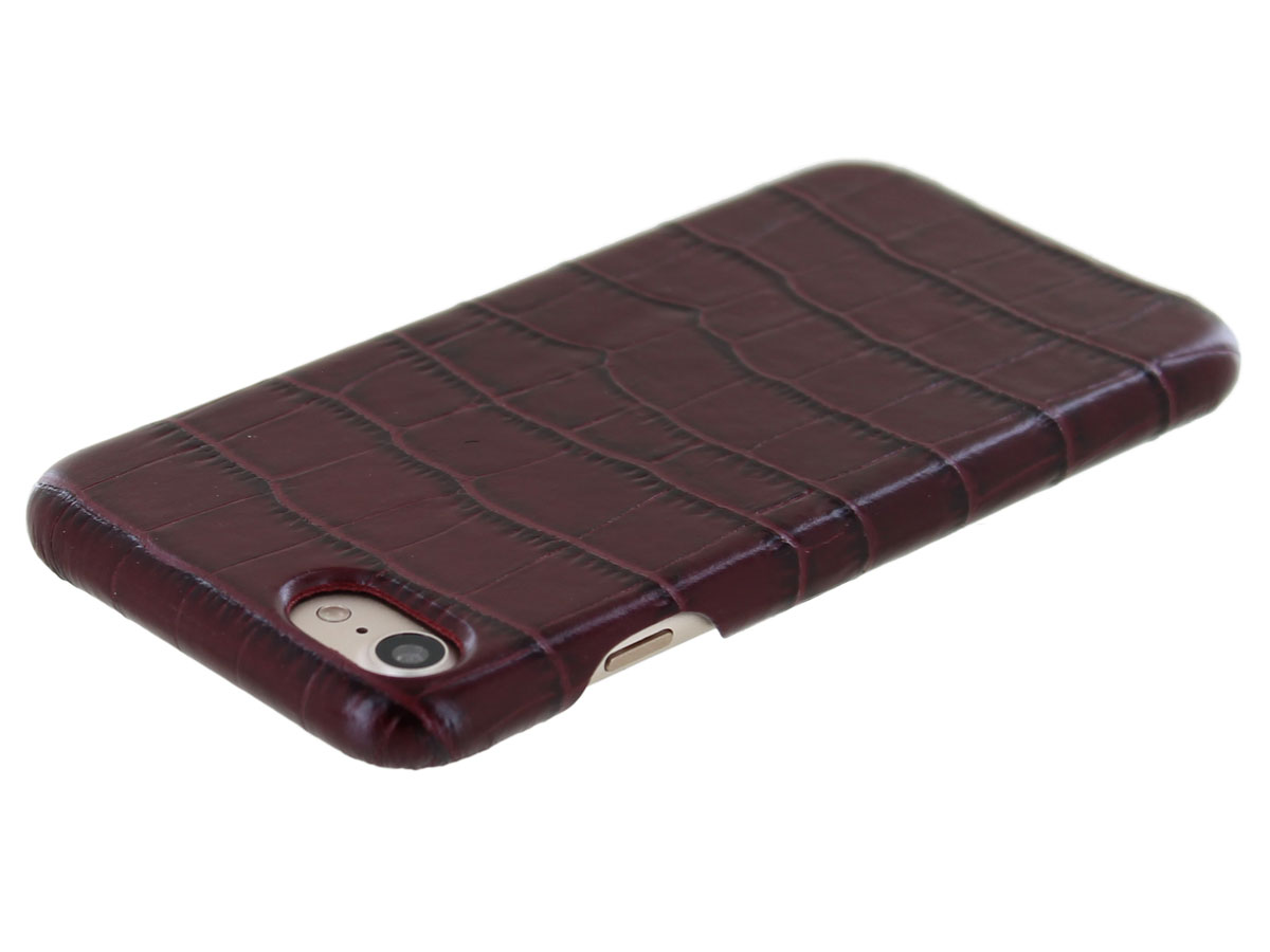 Graffi Cover Croco Bordeaux Leer - iPhone SE / 8 / 7 / 6(s) hoesje