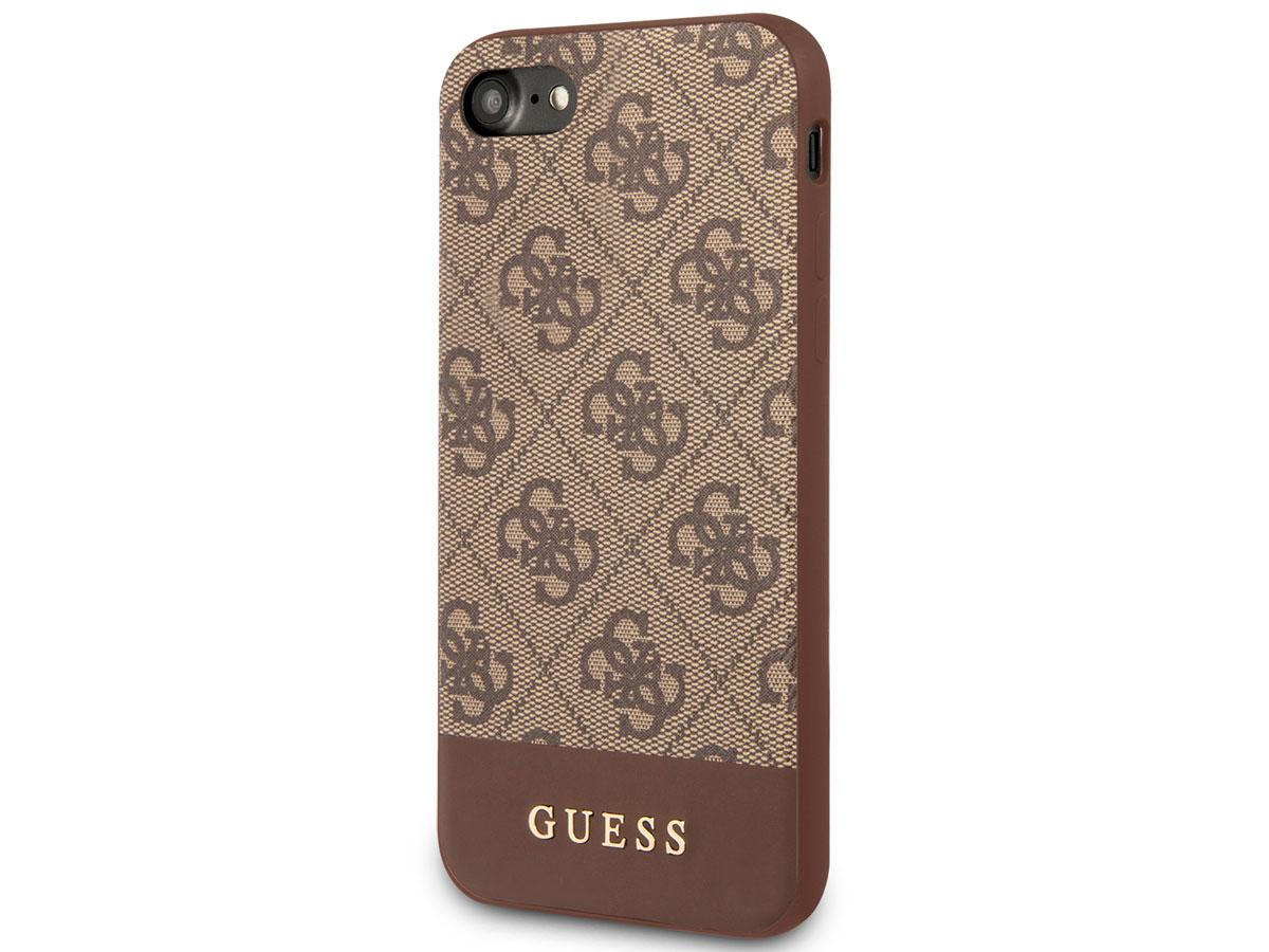 Guess 4G Monogram Case Bruin - iPhone SE / 8 / 7 / 6 hoesje