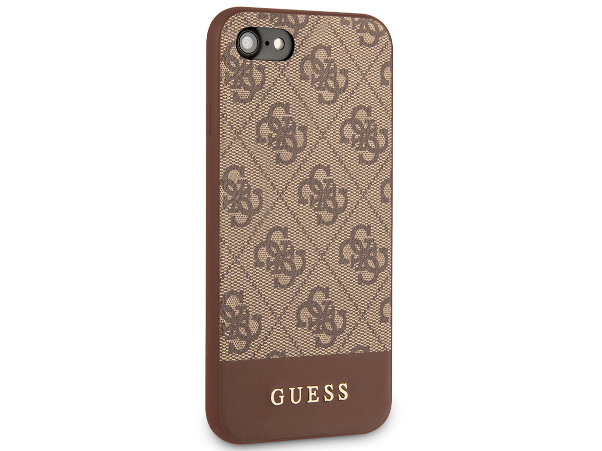 Guess 4G Monogram Case Bruin - iPhone SE / 8 / 7 / 6 hoesje