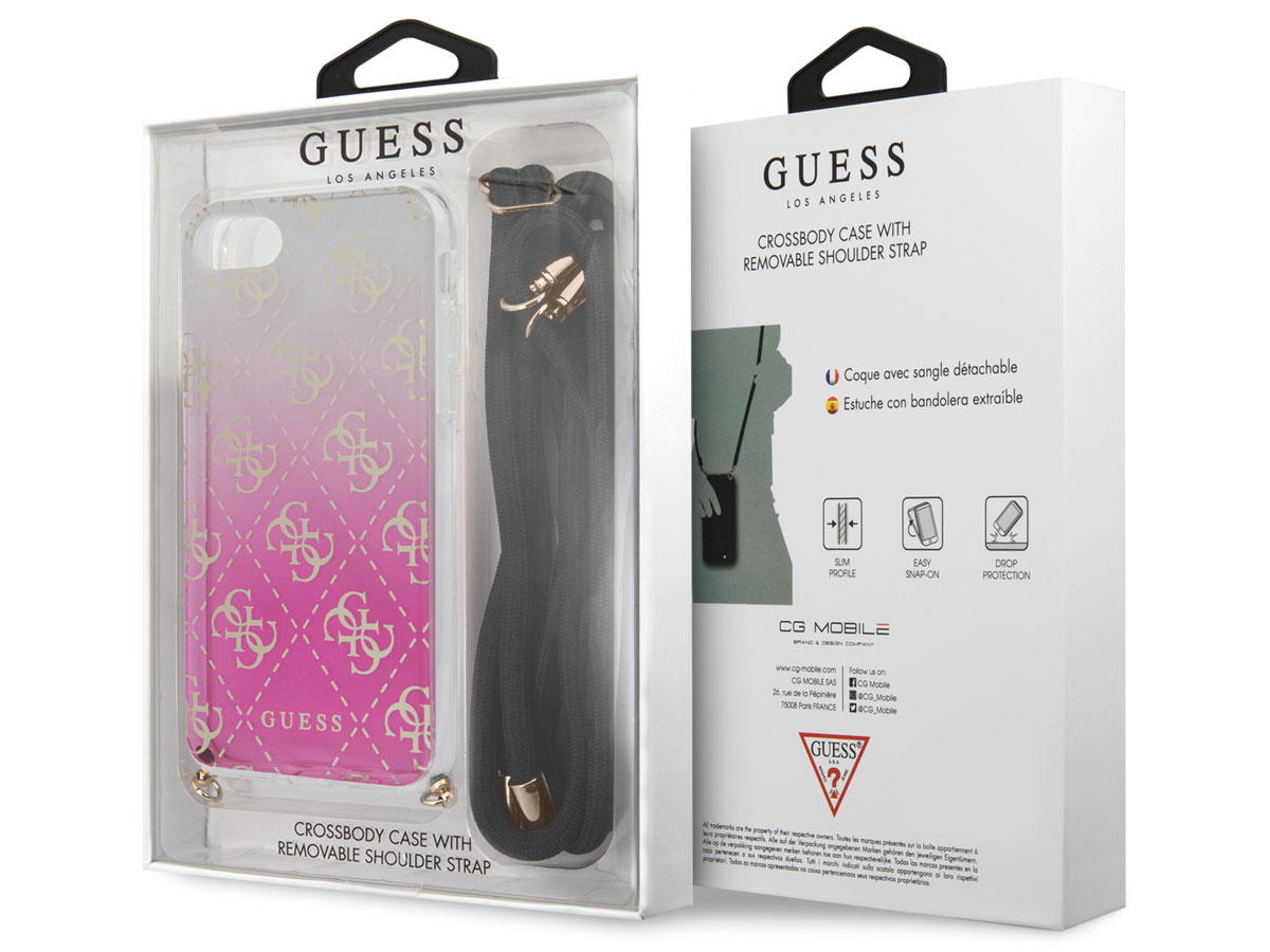 Guess 4G Necklace Case Roze - iPhone SE / 8 / 7 / 6 hoesje