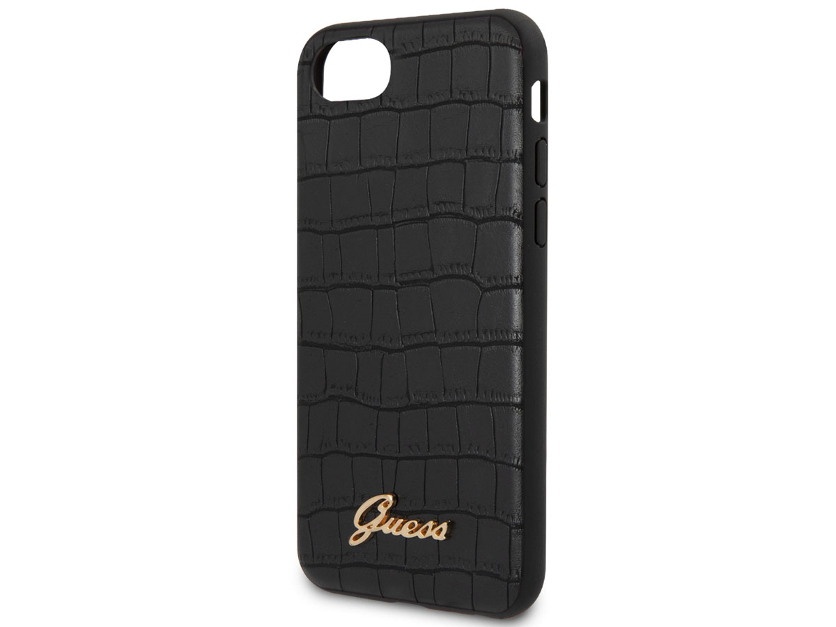 Guess Croco Case Zwart - iPhone SE / 8 / 7 / 6 hoesje