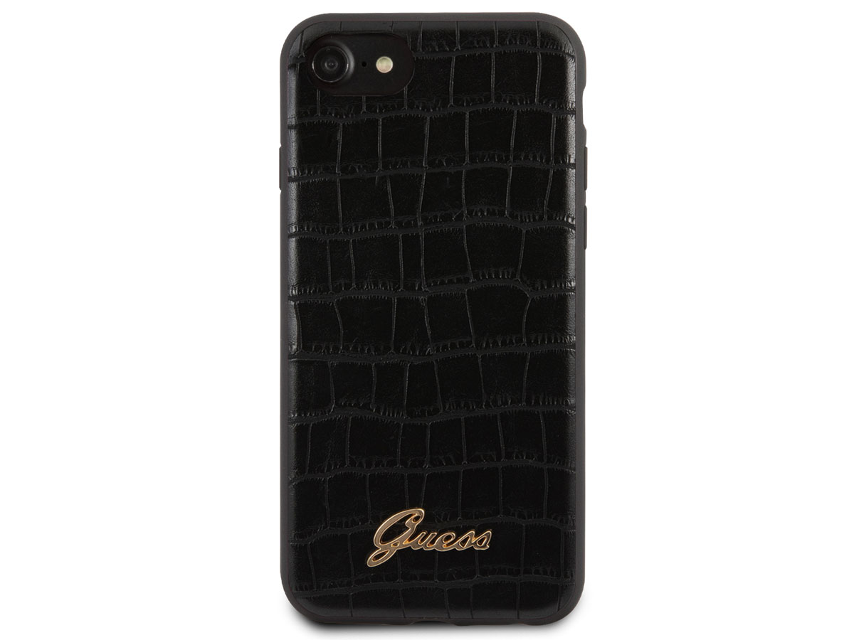 Guess Croco Case Zwart - iPhone SE / 8 / 7 / 6 hoesje