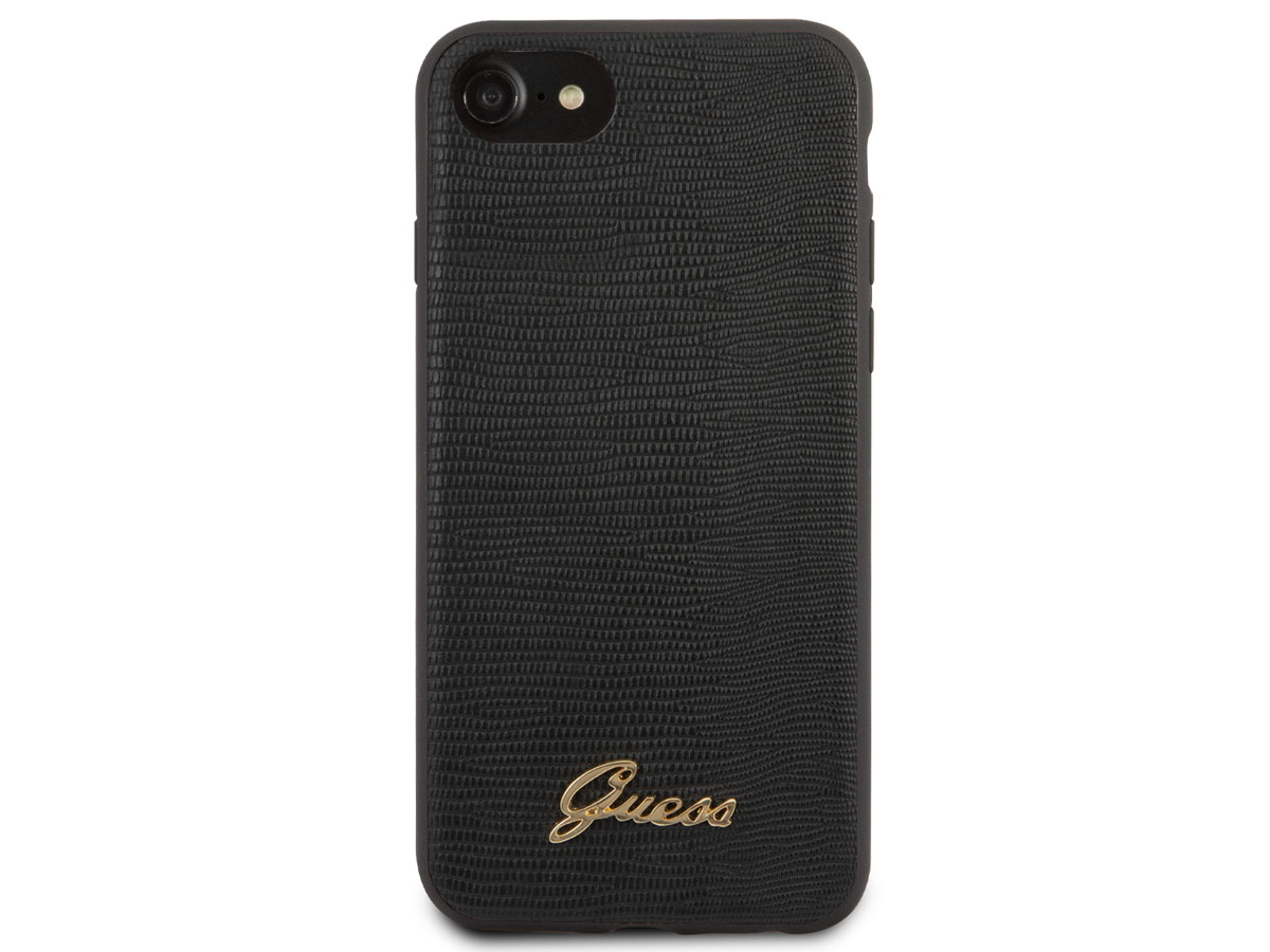 Guess Lizard Case Zwart - iPhone SE / 8 / 7 / 6 hoesje