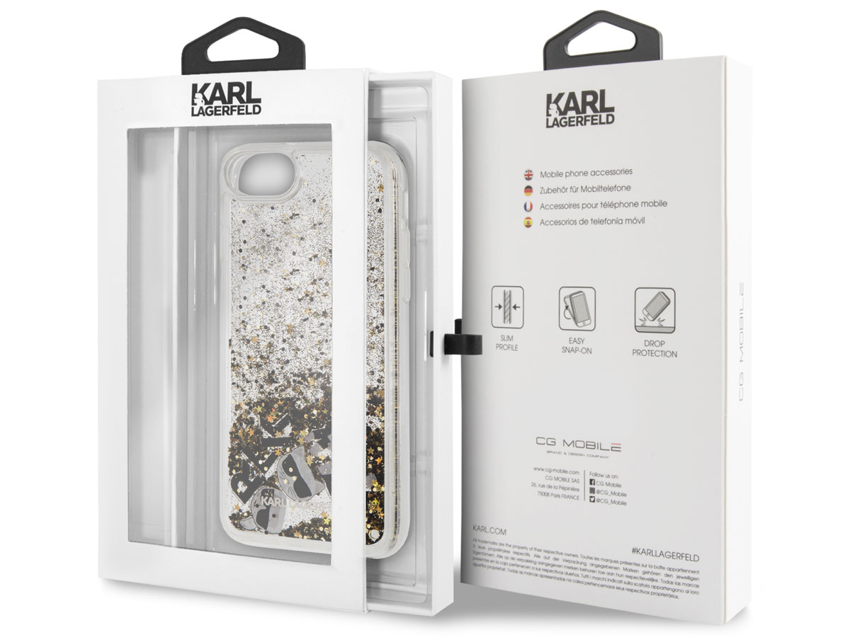 Karl Lagerfeld Iconic Glitter Case Goud - iPhone SE / 8 / 7 / 6 hoesje