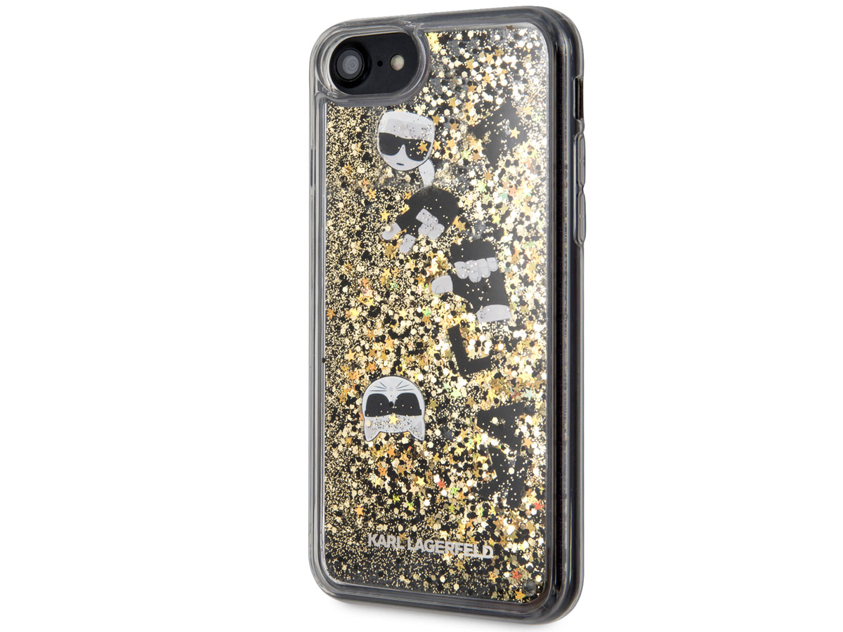 Karl Lagerfeld Iconic Glitter Case Goud - iPhone SE / 8 / 7 / 6 hoesje
