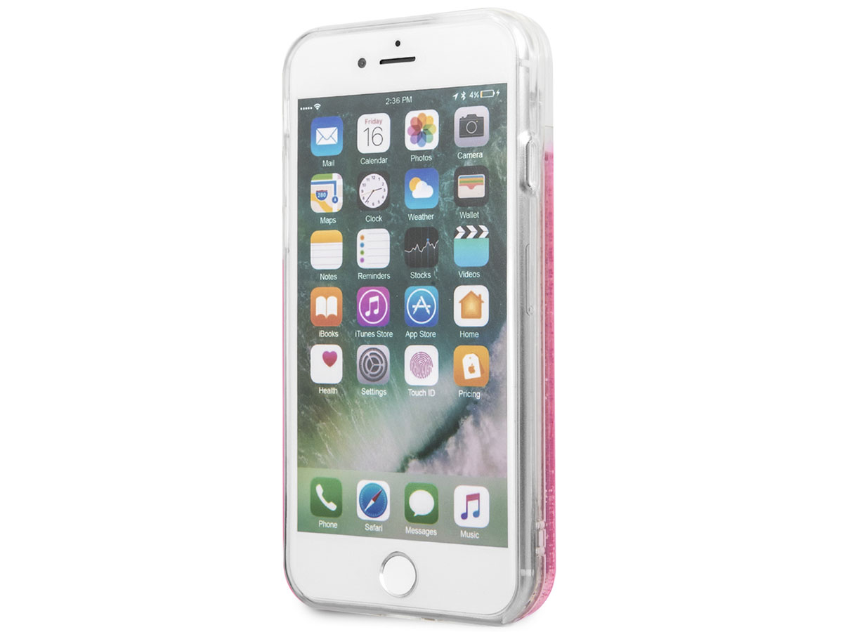 Karl Lagerfeld Iconic Glitter Case Roze - iPhone SE / 8 / 7 / 6 hoesje