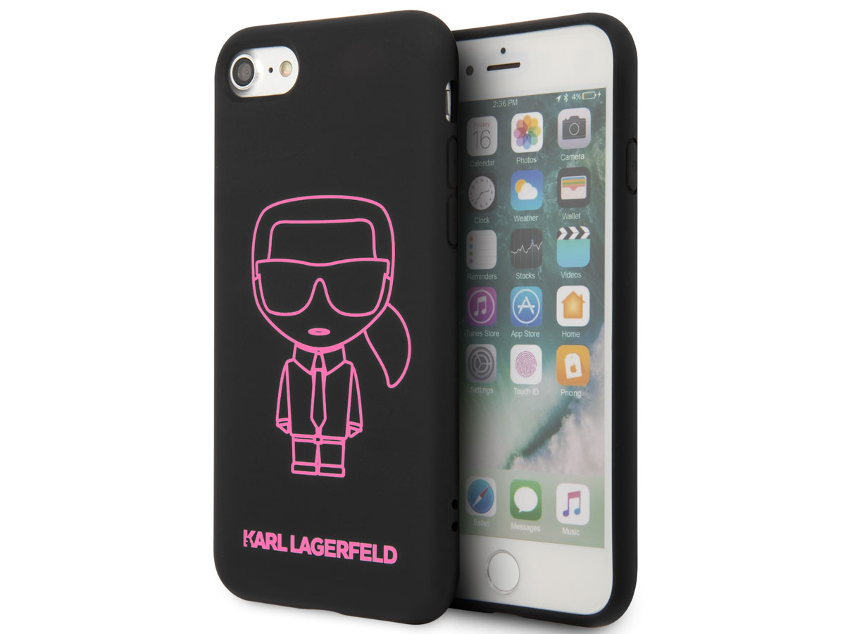 Karl Lagerfeld Iconic Neon Black - iPhone SE / 8 / 7 / 6 hoesje