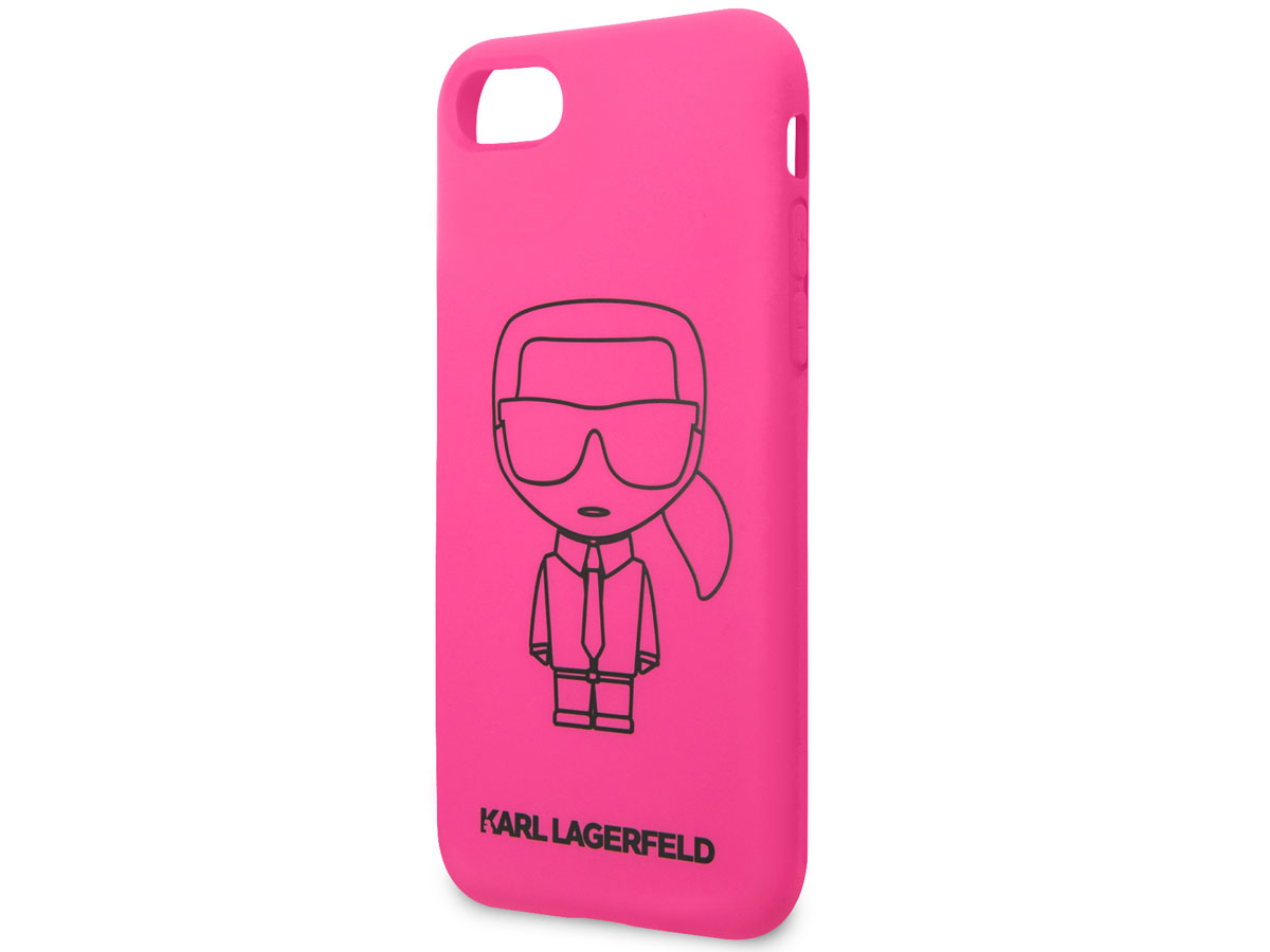 Karl Lagerfeld Iconic Neon Pink - iPhone SE / 8 / 7 / 6 hoesje