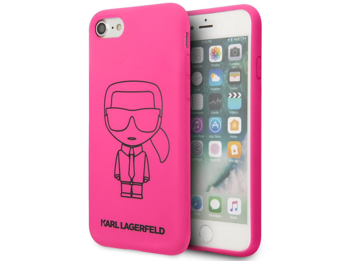 Karl Lagerfeld Iconic Neon Pink - iPhone SE / 8 / 7 / 6 hoesje