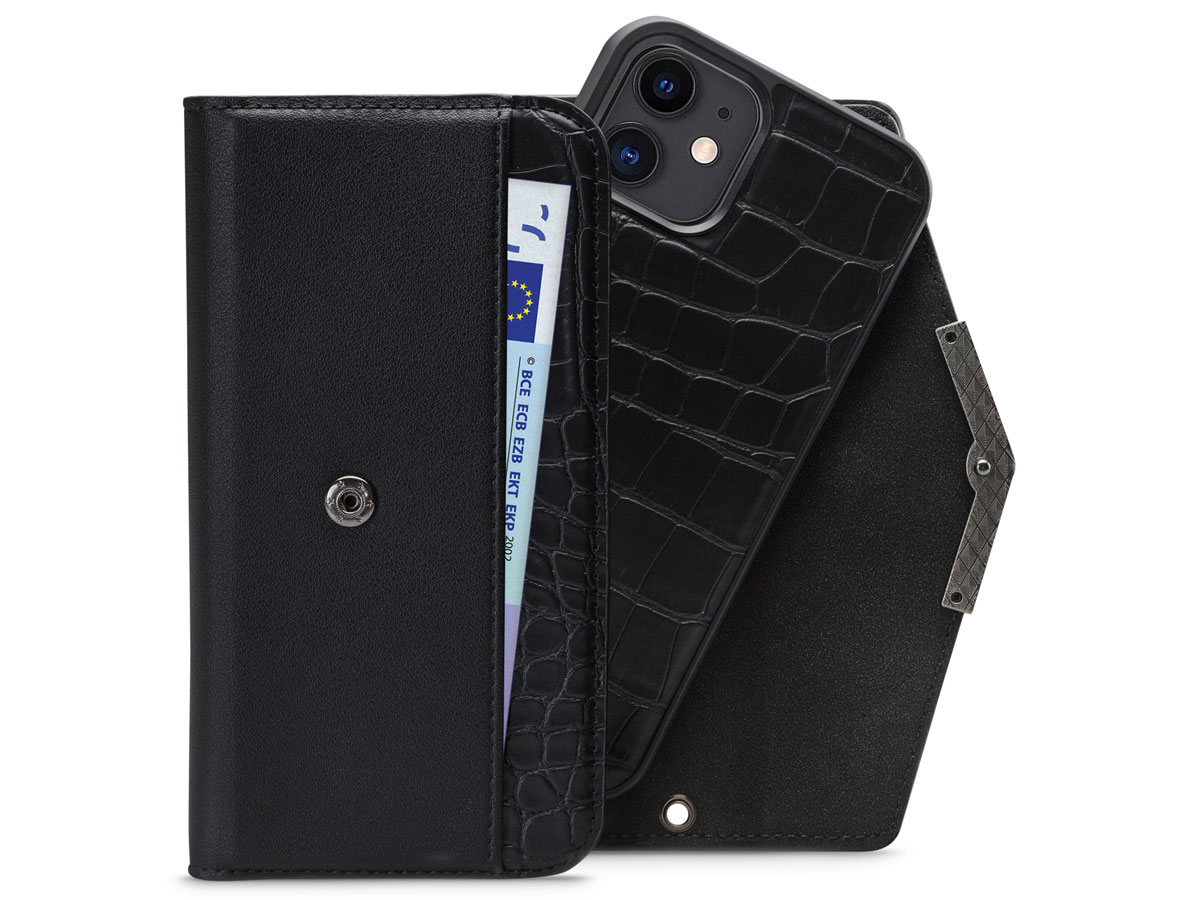 Mobilize Elegant Magnet Clutch Black Croco - iPhone SE/8/7/6 hoesje