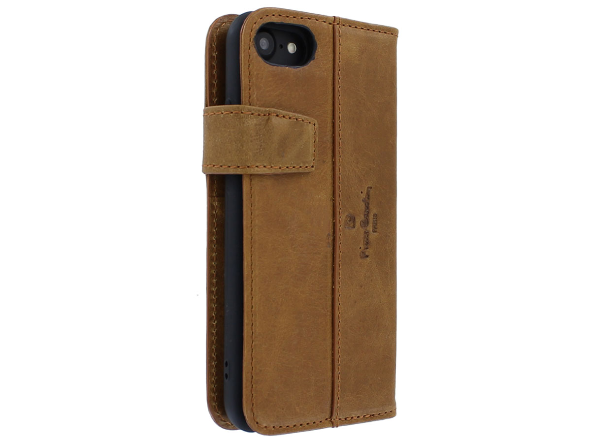 Pierre Cardin Leather Bookcase Bruin - iPhone SE 2020/8/7 Hoesje Leer