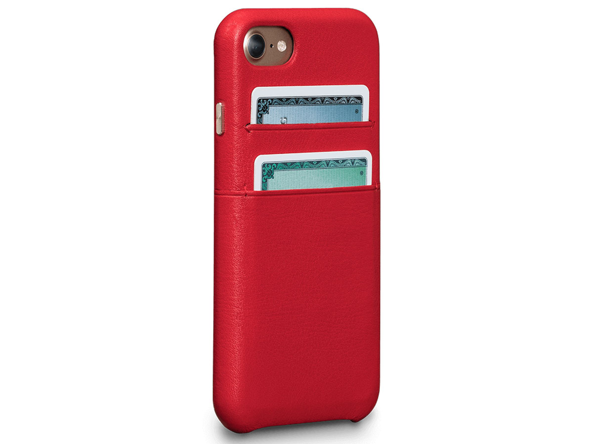 Sena Leather SnapOn Wallet Rood - iPhone SE / 8 / 7 Hoesje